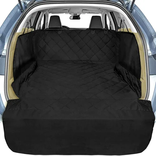 Vista 11 de Veckle SUV Cargo Liner para perros - Funda para maletero con protector de solapa para parachoques Waterproof Pet Cargo Cover with Side Flaps, Dog