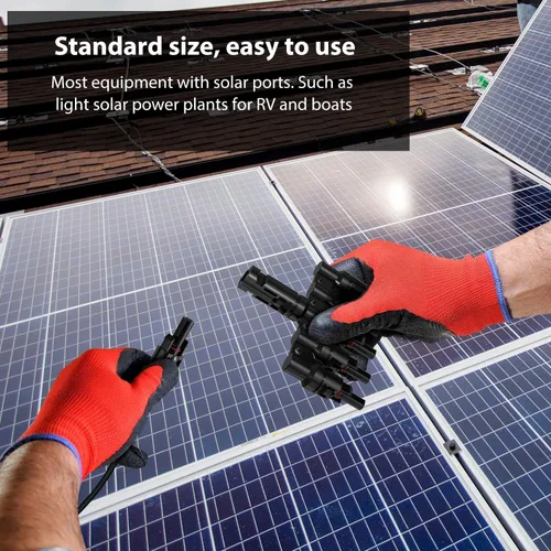 Vista 7 de Conectores de panel solar T conectores de rama, conectores de rama para paneles solares, IP67 impermeable 5 a 1 conectores para 1 par/M/FFFFF