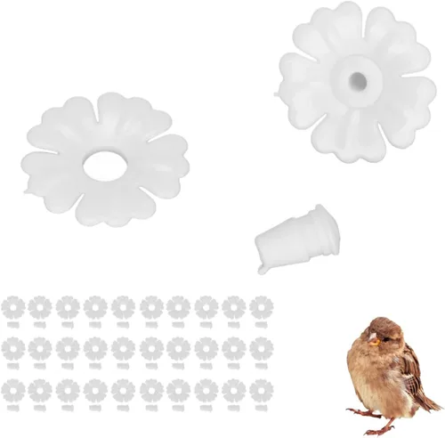Vista 11 de 30 flores de repuesto para comederos de colibríes, piezas de repuesto para comederos colgantes, comederos de plástico para colibríes se adaptan a
