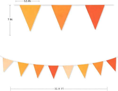 Vista 2 de Bandera triangular de tela de algodón para decoración de otoño, boda, cumpleaños, día de Acción de Gracias, hogar, guardería, jardín al aire libre