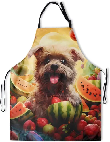 Vista 17 de Delantal colorido de poliéster Grooming Delantales con bolsillo para barbacoa Cocina Pintura Adultos