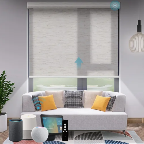 Vista 3 de SmartWings Persianas motorizadas de filtrado de luz, funcionan con Matter Thread Apple Homekit, Alexa SmartThings Google, persianas de ventana sin