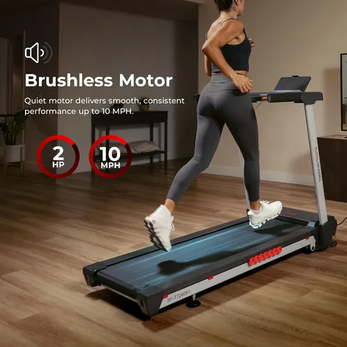 Vista 7 de Sunny Health & Fitness Exercise Treadmills Double Deck Sizes and Incline Features with Bluetooth & SunnyFit App
