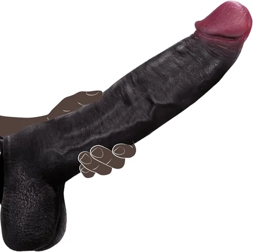 Vista 11 de Sex Toys - Consolador grande realista – Juguete sexual de 10.8 pulgadas de silicona marrón curvado, consoladores gigantes de doble capa para punto G