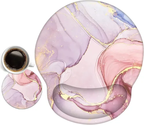 Vista 9 de Alfombrilla de ratón de cuero con soporte de muñeca ergonómica para Negro