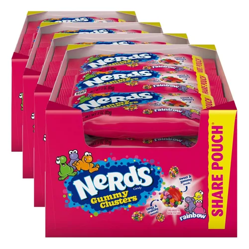 Vista 22 de NERDS Gummy Clusters Candy, arcoíris, crujiente y gomoso, 3 onzas (paquete de 12)