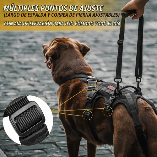 Vista 6 de OneTigris Arnés de soporte para perros para patas traseras, arnés de elevación para perros grandes, patas traseras, soporte de cadera para perros