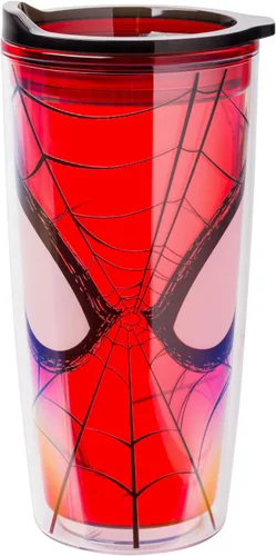 Vista 15 de Silver Buffalo Marvel Avengers Taza de viaje con diseño de Spider-Man, Capitán América, Thor, Hulk e Iron Man, de doble pared, con tapa de cierre
