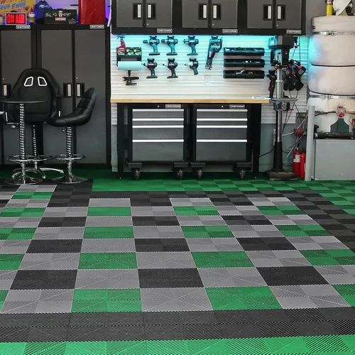 Vista 8 de VEVOR Tapete de Drenaje Entrelazado, Cojín Modular Entrelazado de 12" x 12", 12 Piezas de Tapetes de Drenaje de Empalme, Baldosa de Piso de Drenaje