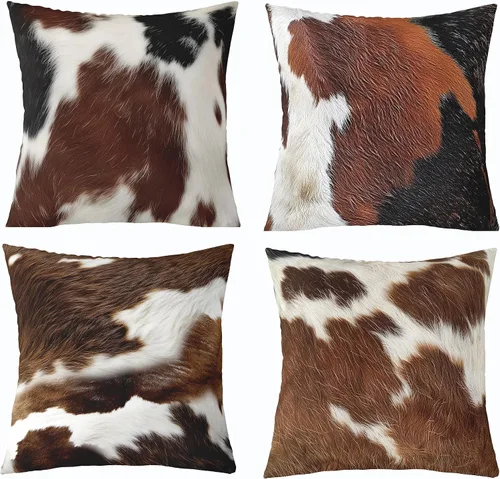 Vista 13 de Feelyou Fundas de Almohada Decorativas de León 16"x16" Juego de 4 Funda de Cojín Suave de Tigre Decoración de Lobo Funda de Almohada de Leopardo