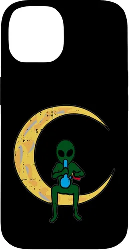 Vista 4 de iPhone 16 Alien Smoking Bong High Moon Cool Weed CBD Cannabis Gift Case