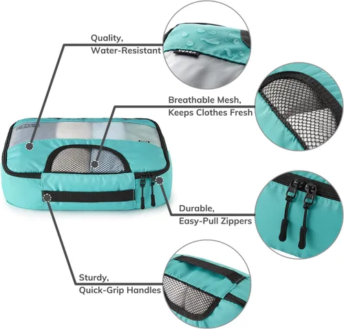 Vista 5 de 6 Set Packing Cubes for Suitcases, Travel Organizer Bags for Carry on Luggage, Veken Suitcase Organizer Bags Set for Travel Essentials Travel