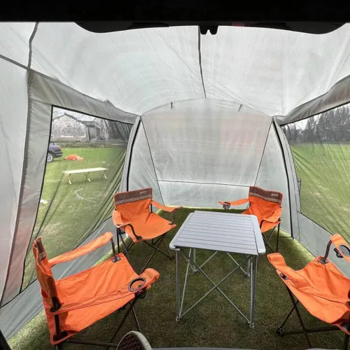 Vista 6 de Tienda de campaña versátil para automóvil, SUV, puerta trasera, tienda de campaña con mosquitera para acampar (15.9 x 7.9 x 6.4 pies)