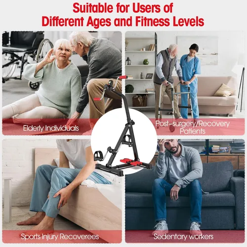 Vista 5 de Ejercitador de pedal de rodilla ajustable para personas mayores, equipo de terapia de accidentes cerebrovasculares para adultos, equipo portátil