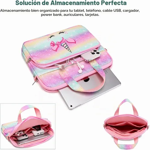 Vista 6 de Funda de transporte para tableta infantil Octsky - Bolsa protectora de 12.5 pulgadas con correa para el hombro, forro suave Butterfly Lake