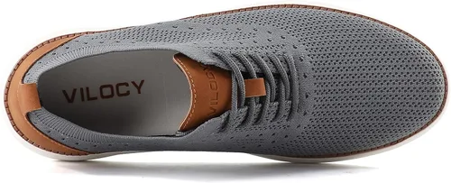 Vista 4 de VILOCY - Tenis de vestir informales para hombre, zapatos oxford cómodos de malla transpirable