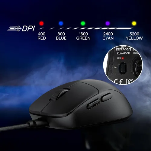 Vista 3 de Redragon M817 - Mouse para juegos con cable, 24000 DPI con 5 botones programables y diseño ergonómico, ultra ligero de 37 G, software compatible