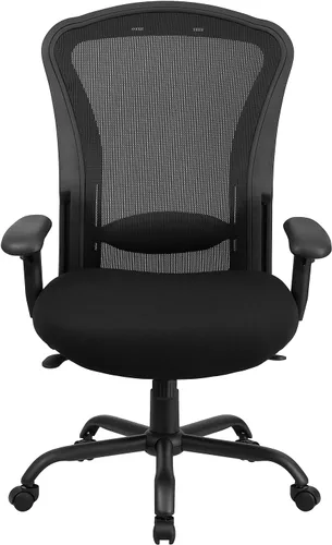 Vista 9 de Flash Furniture HERCULES Series 24/7 Uso Intensivo Big & Tall 400 lb. Silla de oficina ergonómica multifunción de malla negra con inclinación