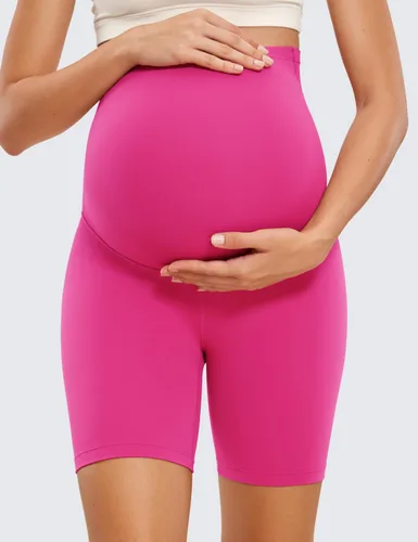 Vista 2 de CRZ YOGA Butterluxe - Pantalones cortos de yoga de maternidad sobre el vientre de 6 pulgadas, pantalones cortos de ciclismo atléticos
