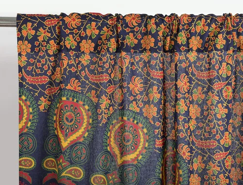 Vista 4 de Popular Handicrafts - Paneles de cortina estilo Indio Hippie Bohemio Hermosa Mandala Multicolor Azul Pavo Real
