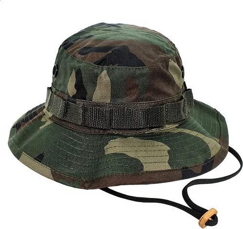 Vista 21 de Sombrero táctico Boonie Militar Sombrero Sombrero Camo Digital o Sólido Ala Ancha Sol Pesca Bush Booney Caza Headwear ACU Digital Camo
