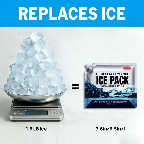 Vista 4 de Bolsas de hielo reutilizables para enfriadores, paquetes de congelador de gel de larga duración para bolsas más frías, lonchera, bolsa enfriadora