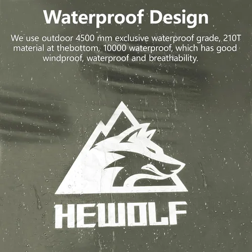 Vista 5 de Hewolf Tiendas de campaña para 3-4 personas para camping, tienda instantánea impermeable fácil de desplegar que se instala en 60 segundos