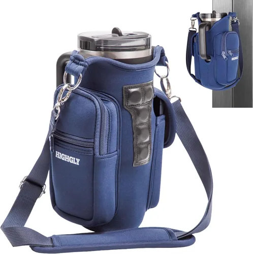 Vista 13 de Bolsa magnética de gimnasio para vasos de 21 a 42 onzas — Se adapta a Stanley, Owala y vasos similares Soporte para botellas manos libres
