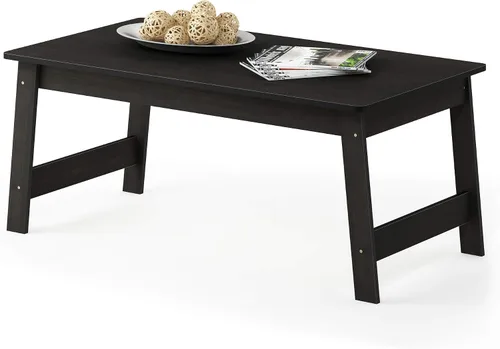 Vista 13 de Furinno – Mesa de café moderna y simplista, mesa de café rectangular moderna con patas en X, mesa auxiliar entrelazada, para sala de estar, Pino