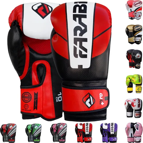 Vista 8 de Farabi Guantes de boxeo Pro Fighter Sparring Gym Bag Punching Focus Pad Mitts
