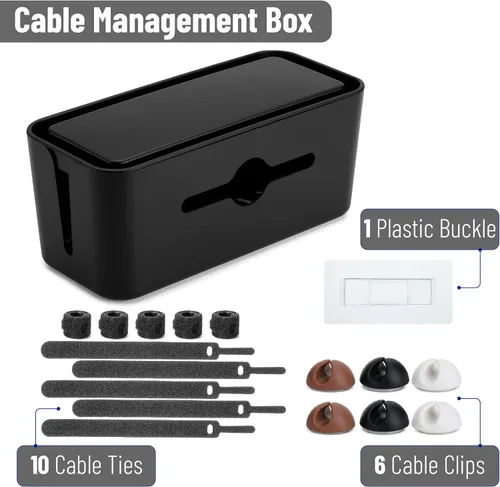 Vista 2 de Bates - Caja de organización de cables, mediana, caja organizadora de cables, caja organizadora de cables, organizador de cajas de cables, caja