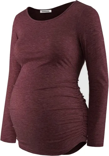 Vista 31 de GINKANA Camiseta de béisbol para mujer, cuello redondo, manga raglán floral, camiseta superior de maternidad, blusa para embarazo Esqueleto A-glow
