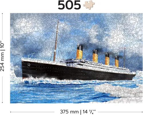 Vista 3 de WOODEN.CITY Titanic - Rompecabezas de madera para adultos, 500 piezas, 14,75 x 10 pulgadas, rompecabezas de la película de los años 90, fabricado