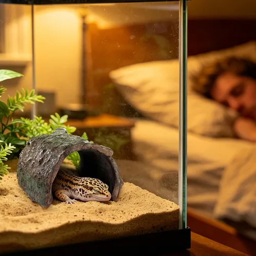 Vista 2 de Mygeromon Reptile Hides Leopard Gecko Hideout Resina Cuevas Tanque