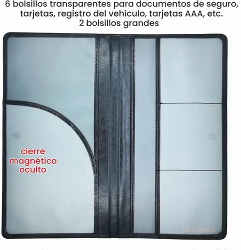 Vista 3 de Soporte para Documentos de Registro y Seguro de Coche con Diamantes Artificiales de Brillo, Organizador de Guantera para Accesorios de Coche Negro