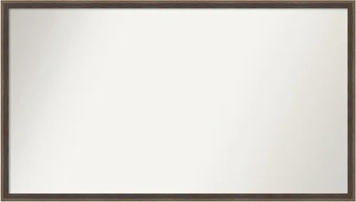 Vista 121 de Amanti Art Brown Bathroom Mirror for Over Sink, 21x33 Custom Made Hardwood Wedge Mocha Rectangle Vanity Mirror, Large Modern Wood Frame, Hangs