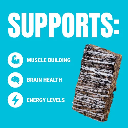 Vista 4 de JiMMY! Barras con Beneficios, Barra de Proteína, Cookies 'N Cream, 12 Barras, 2.05 oz (58 g) Cada Una