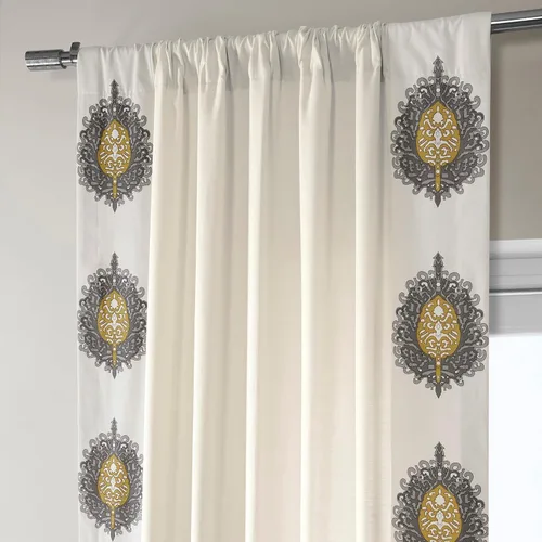 Vista 5 de HPD Half Price Drapes Cortinas de algodón sólido con bordes para dormitorio y sala de estar 50 X 84, DTCC-SB220614-84 (1 panel) Mayan Gold