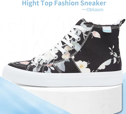 Vista 68 de Obtaom Zapatos de lona de alta calidad para mujer/hombre para jugar a media pantorrilla, zapatillas de deporte de moda casuales con cordones de alta