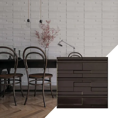 Vista 14 de Ekena Millwork 19 5/8 pulgadas de ancho x 19 5/8 pulgadas de alto, ladrillo desplazado EnduraWall decorativo 3D, cobre envejecido