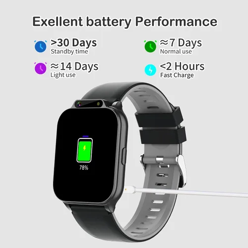 Vista 7 de Reloj inteligente para niños de 1.85" con rastreador de fitness y sueño, reloj inteligente para niños resistente al agua IP68, regalos para niños