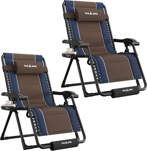 Vista 19 de UDPATIO Silla de gravedad cero de gran tamaño, reclinable acolchado completo para exteriores, asiento reclinable ajustable plegable para patio