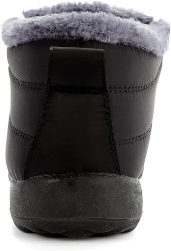 Vista 5 de Botas de nieve para mujer, cálidas, con forro de piel, antideslizantes, para exteriores, impermeables, cómodos y cálidos