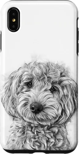 Vista 11 de iPhone 12/12 Pro Golden Doodle Retrato lindo perro ilustración caso de regalo
