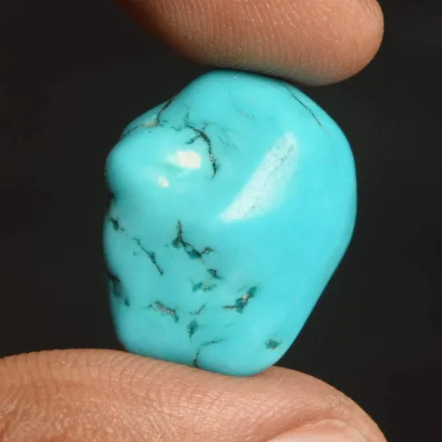 Vista 3 de Gemas de turquesa auténtica, 100% natural, excelente turquesa azul, certificado de 22.50 quilates, piedra turquesa sin calefacción