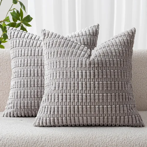 Vista 51 de MIULEE - Paquete de 2 fundas de cojín decorativas de corduroy, modernas y boho, suaves, con rayas, decoración del hogar, sofá, sala de estar, sillón