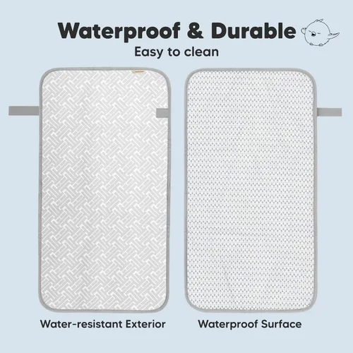 Vista 4 de KeaBabies Cambiador de pañales portátil y organizador de pañales para bebé, tapete cambiador plegable impermeable para bebés, organizador grande