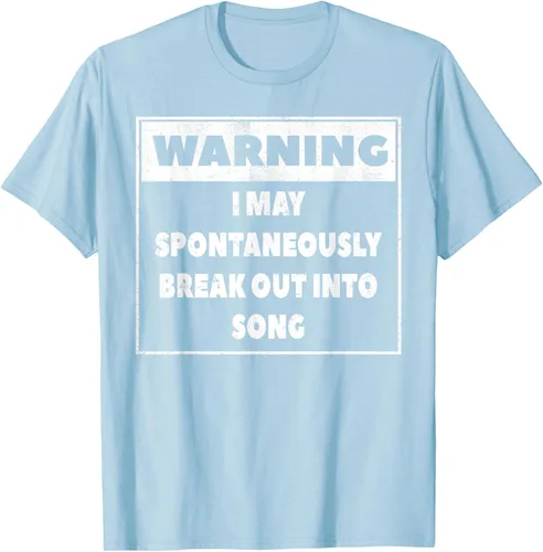 Vista 71 de Advertencia I may Spontaneously romper en canción camiseta