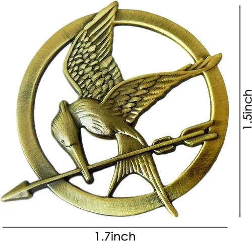 Vista 2 de LACKINGONE The Katniss Everdeen Cosplay Prop Rep Sinsajo Pin Insignia de broche, Metal, no conocido