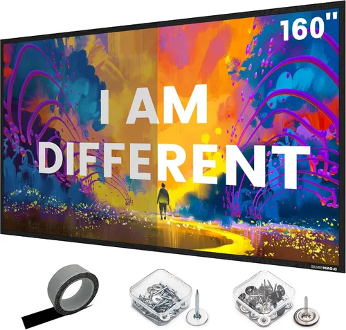 Vista 7 de Pantalla de proyector ALR para montaje en pared estándar, alto contraste, 70% ALR, alto brillo, 2.7X, ganancia, 84 pulgadas, pantalla gris 16:9, por